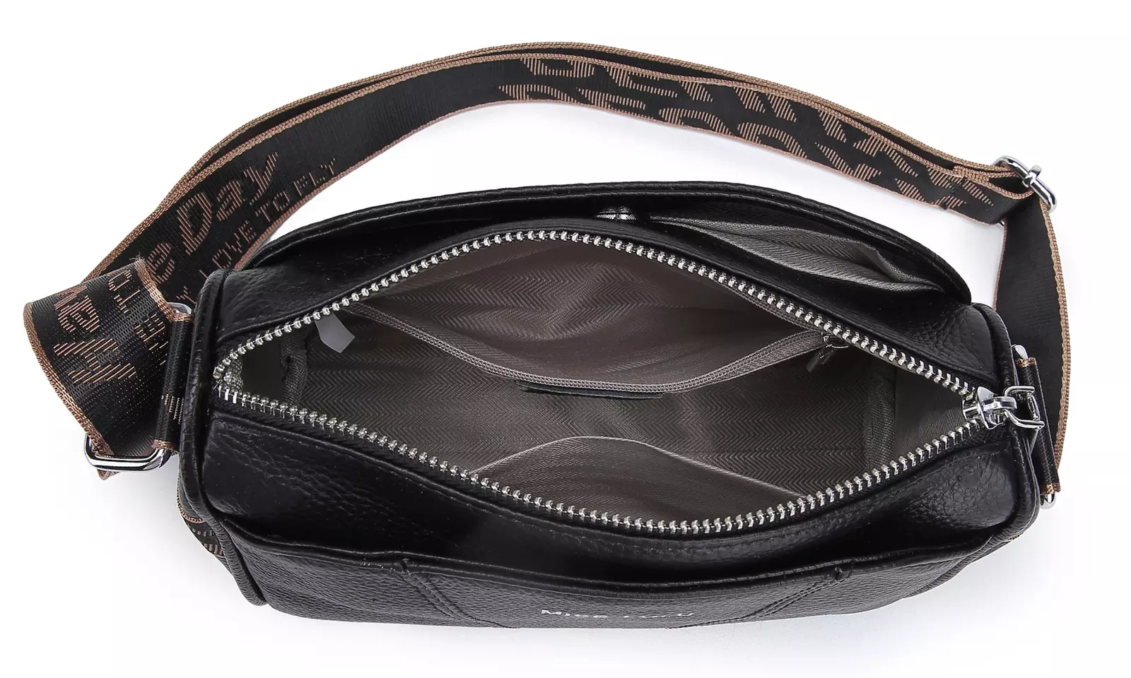 MISS LULU Women Wide Strap Leather Crossbody Bag Hand Bag