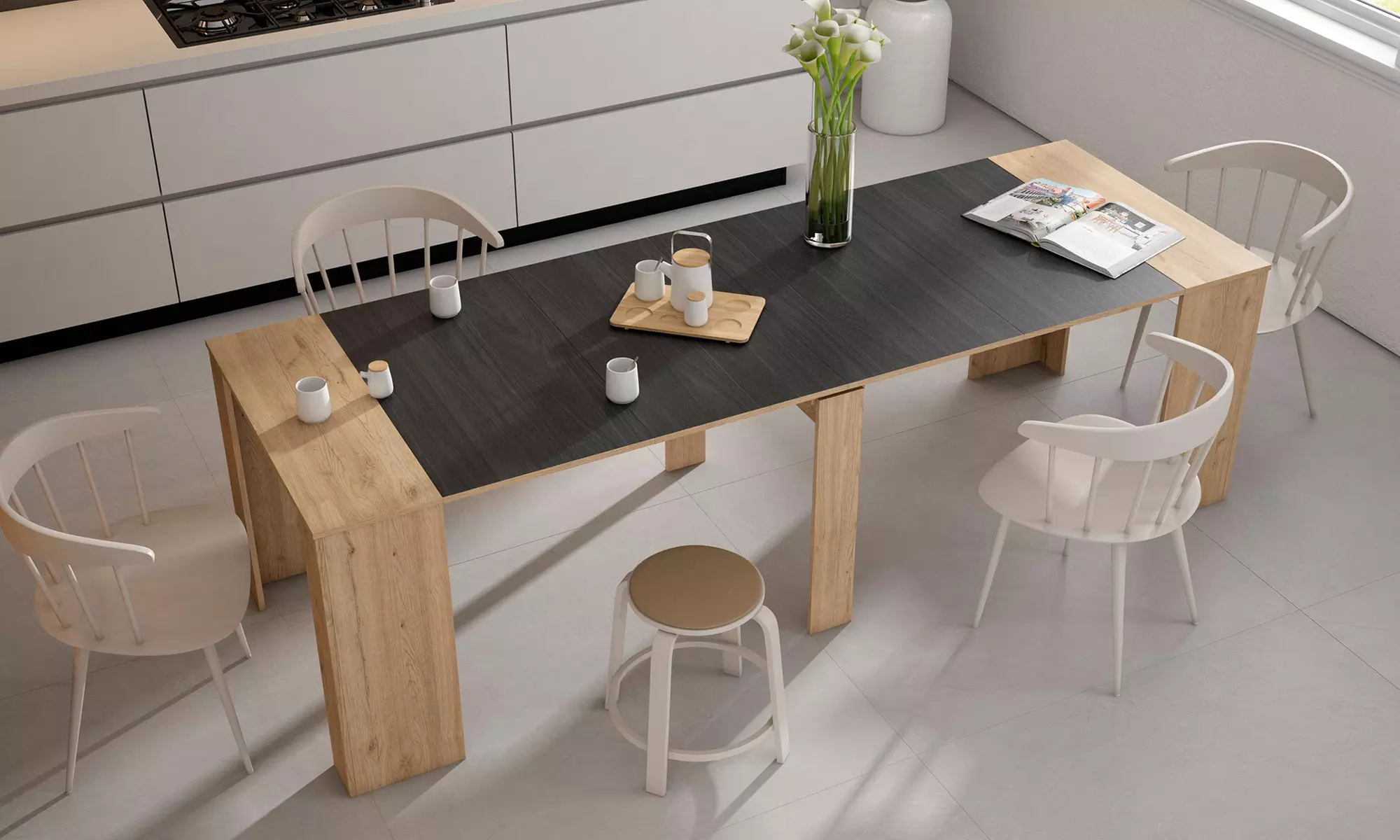 Extendable Console Table for 10 or 12 Diners