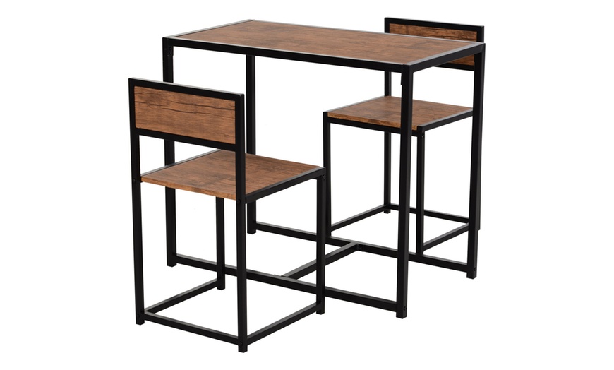 Image 1: Industrial Dining Table Stool Set