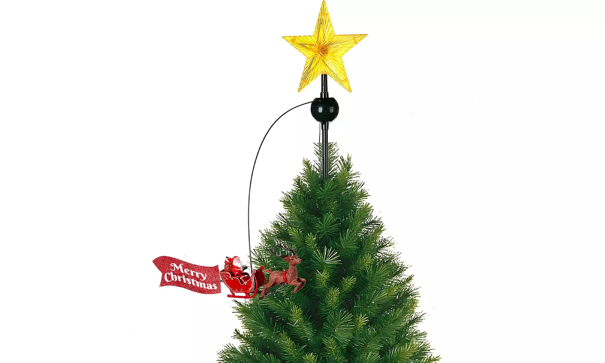 Weihnachtliche Szene mit Musik und Beleuchtung