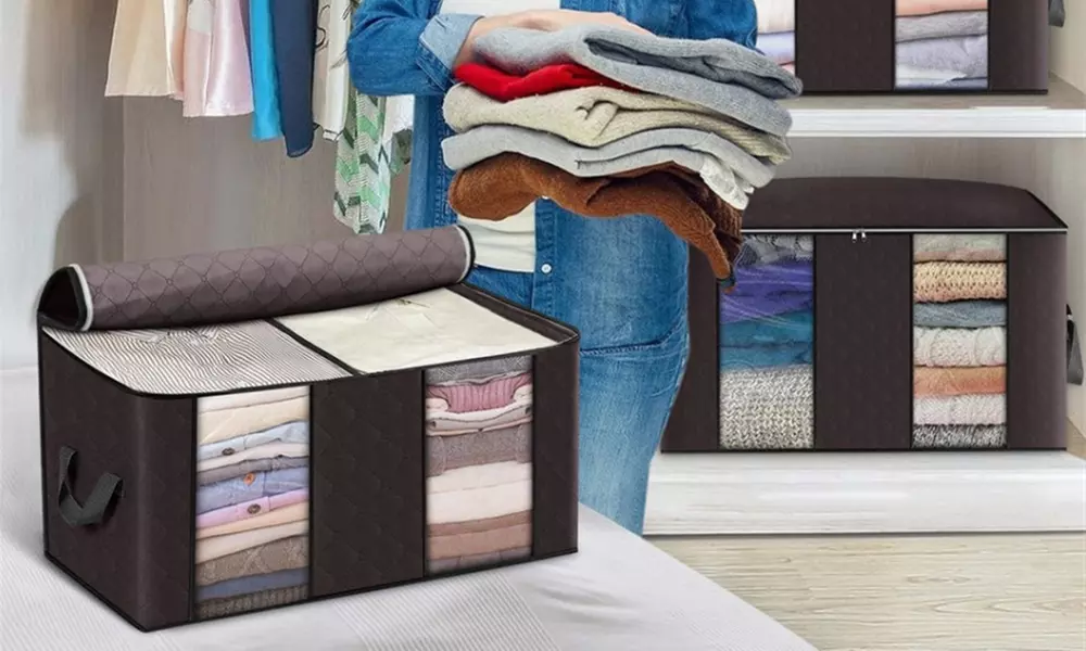 1 ou 2 box de rangement en tissu avec séparateurs, coloris au choix - Primary Image