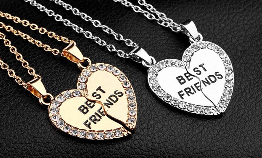 Image 3: Best Friends Split Heart Necklace