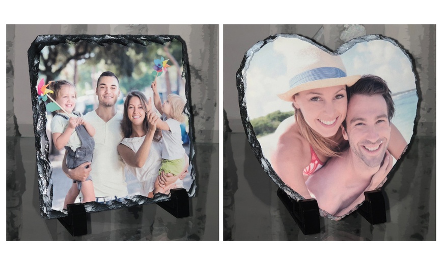 Image 2: Custom Photo Slate in Square or Heart Shape