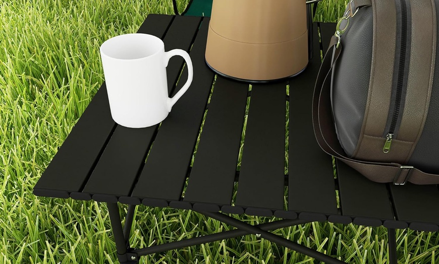 Image 2: Outsunny Two-Seater Portable Aluminium Table