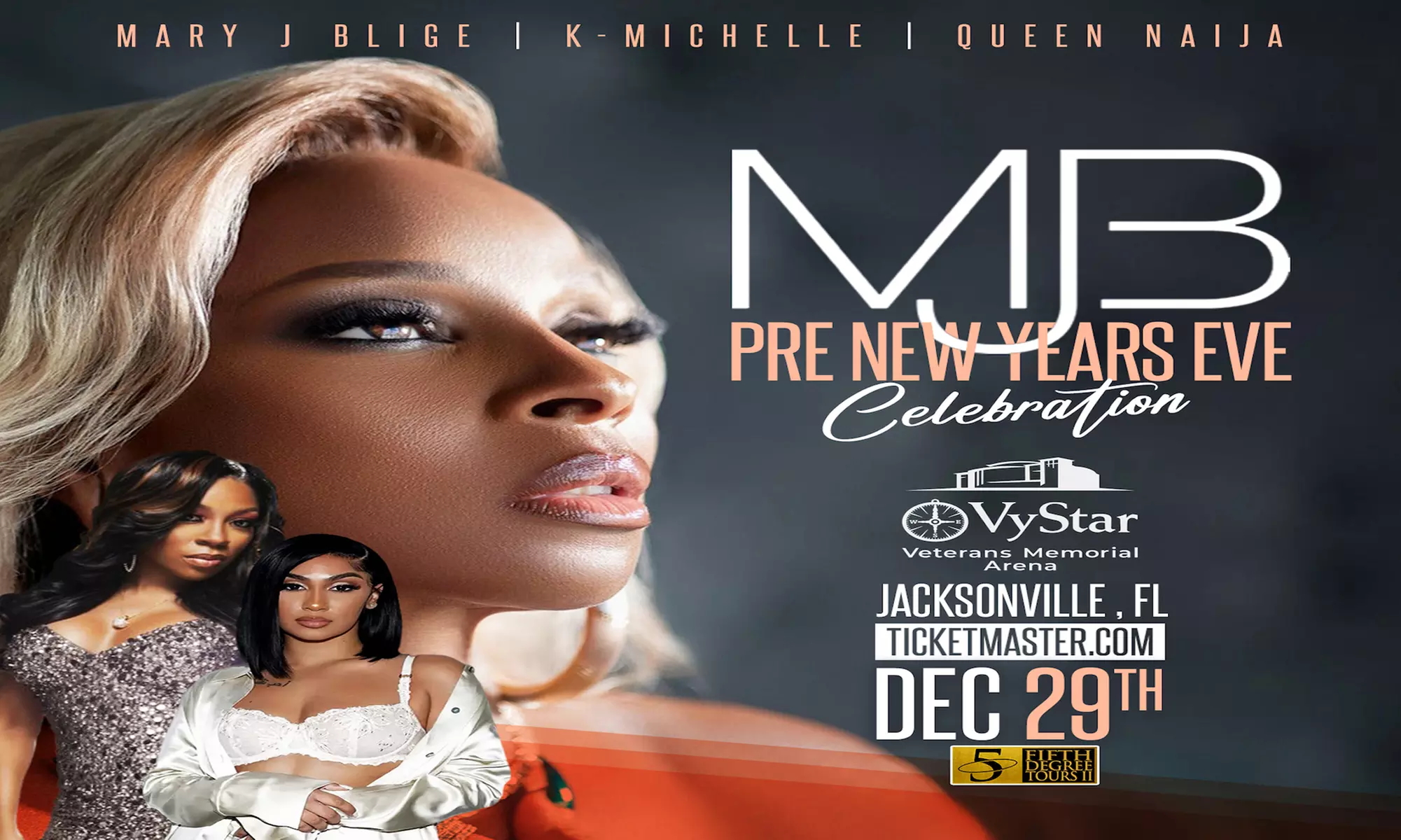 Mary J. Blige W/ K-Michelle and Queen Naija at VyStar Arena on December 29 at 8 p.m. - Primary Image