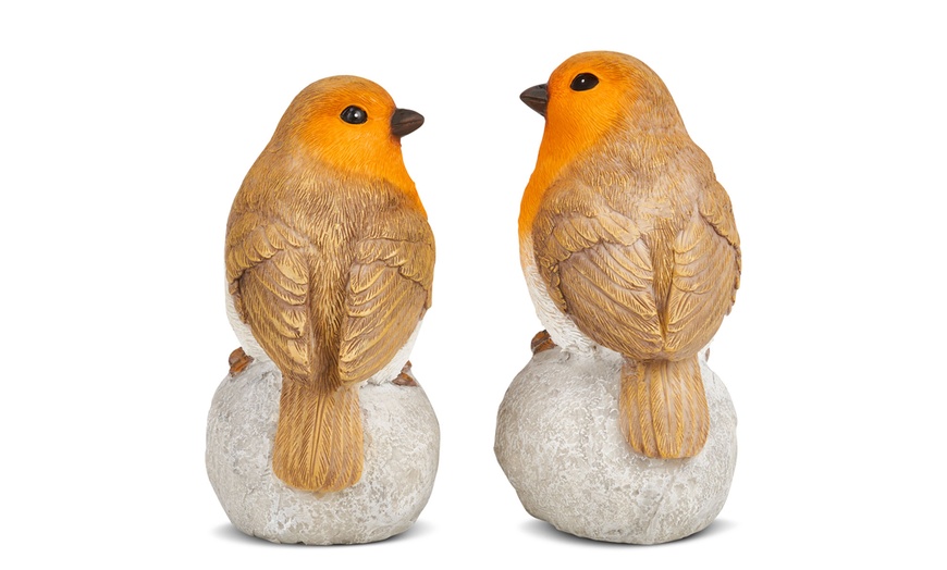 Image 5: Two or Four Robins on Stones Ornaments