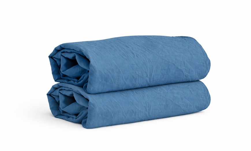 Image 14: 1 ou 2 draps-housses en microlavée, bonnet de 25 cm