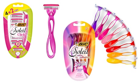 2 o 3 confezioni di rasoi BIC Soleil Clic, con 6 ricambi, o Soleil Colour Collection, con 8 pezzi