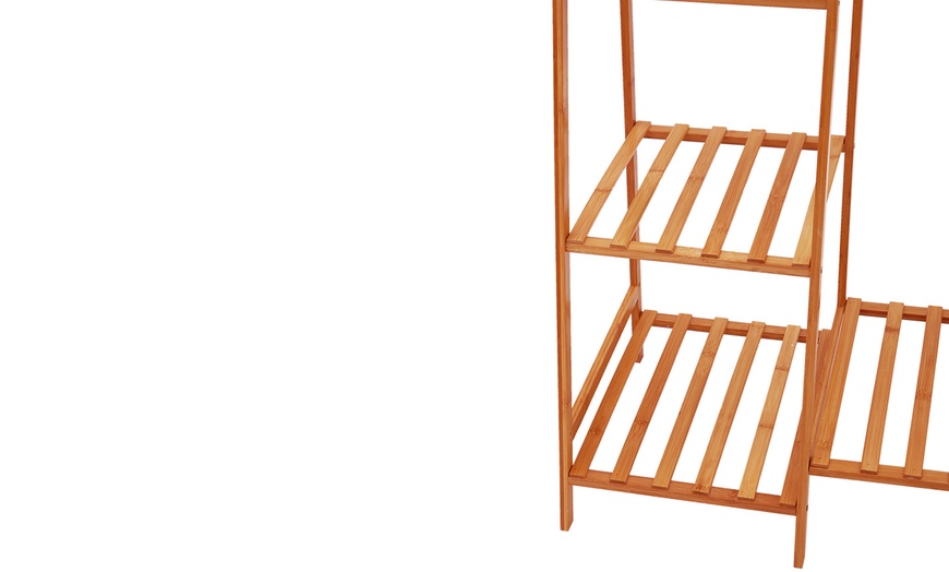 Image 5: Bamboo Garment Rack Bedroom Storage