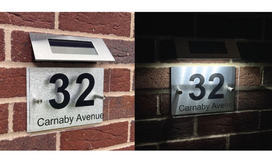 Image 2: Personalised Acrylic Metal Door Sign with Solar Light from Decomatters