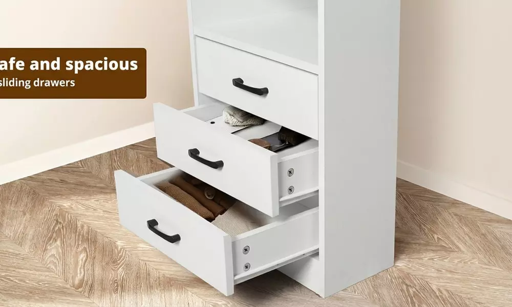 Levede LED Bedside Table – 3 Drawer Smart Nightstand