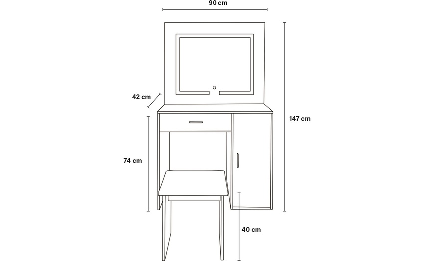 Image 10: Coiffeuse "Imani" avec miroir et éclairage LED Home Deluxe 