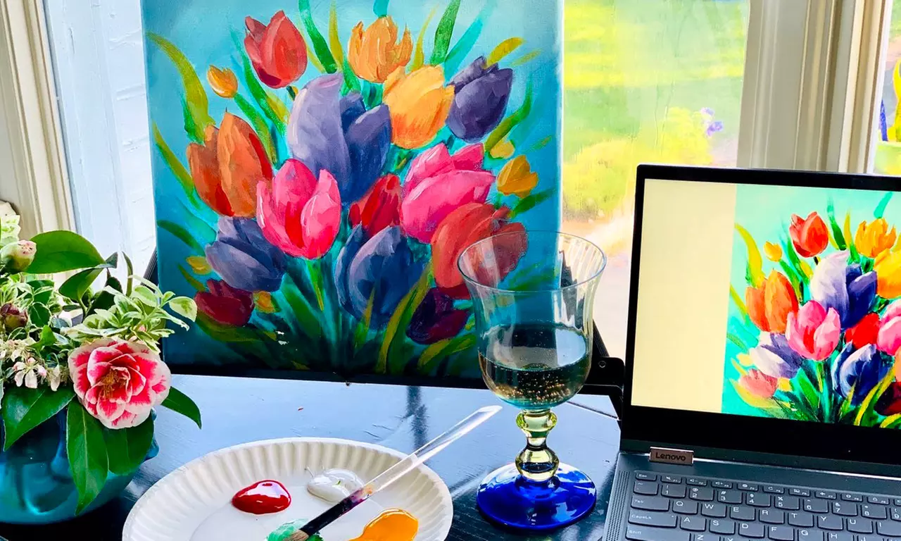 $22.50 for Two-Hour Virtual Painting Event for One from Corks and Canvas Events ($25 Value)  - Primary Image