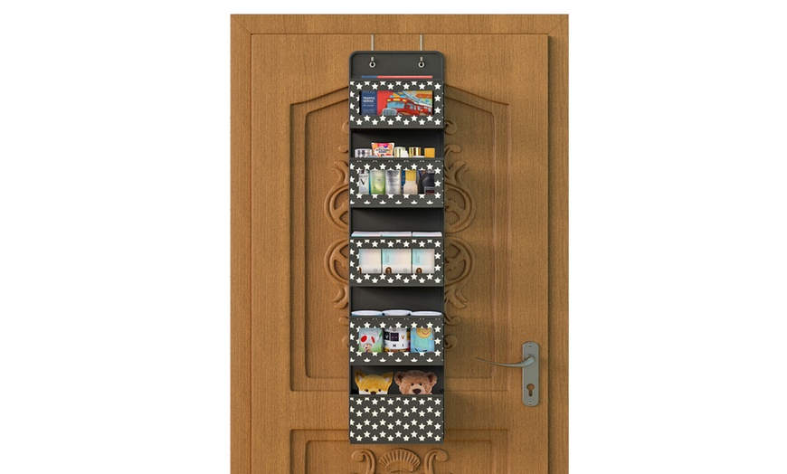 Image 17: Four- or Five-Tier Over-the-Door Hanging Organiser