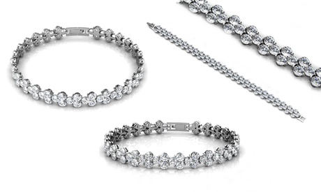 Bracciale Romantic, placcato in oro 18 ct e decorato con 79 cristalli Cubic Zirconia