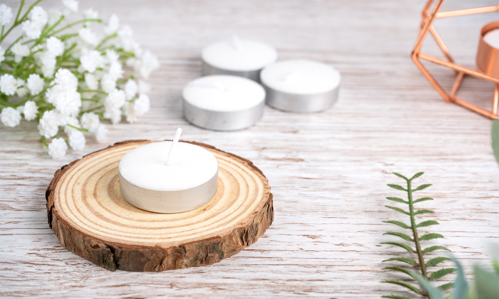 48 Pack Of White Unscented Tealight Candles