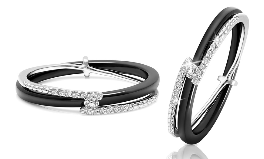 Image 2: OMG Jewel Ceramic Twist Ring with Crystals from Swarovski®