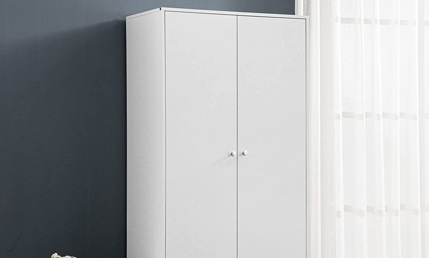 Image 3: HomCom Two-Door Wardrobe