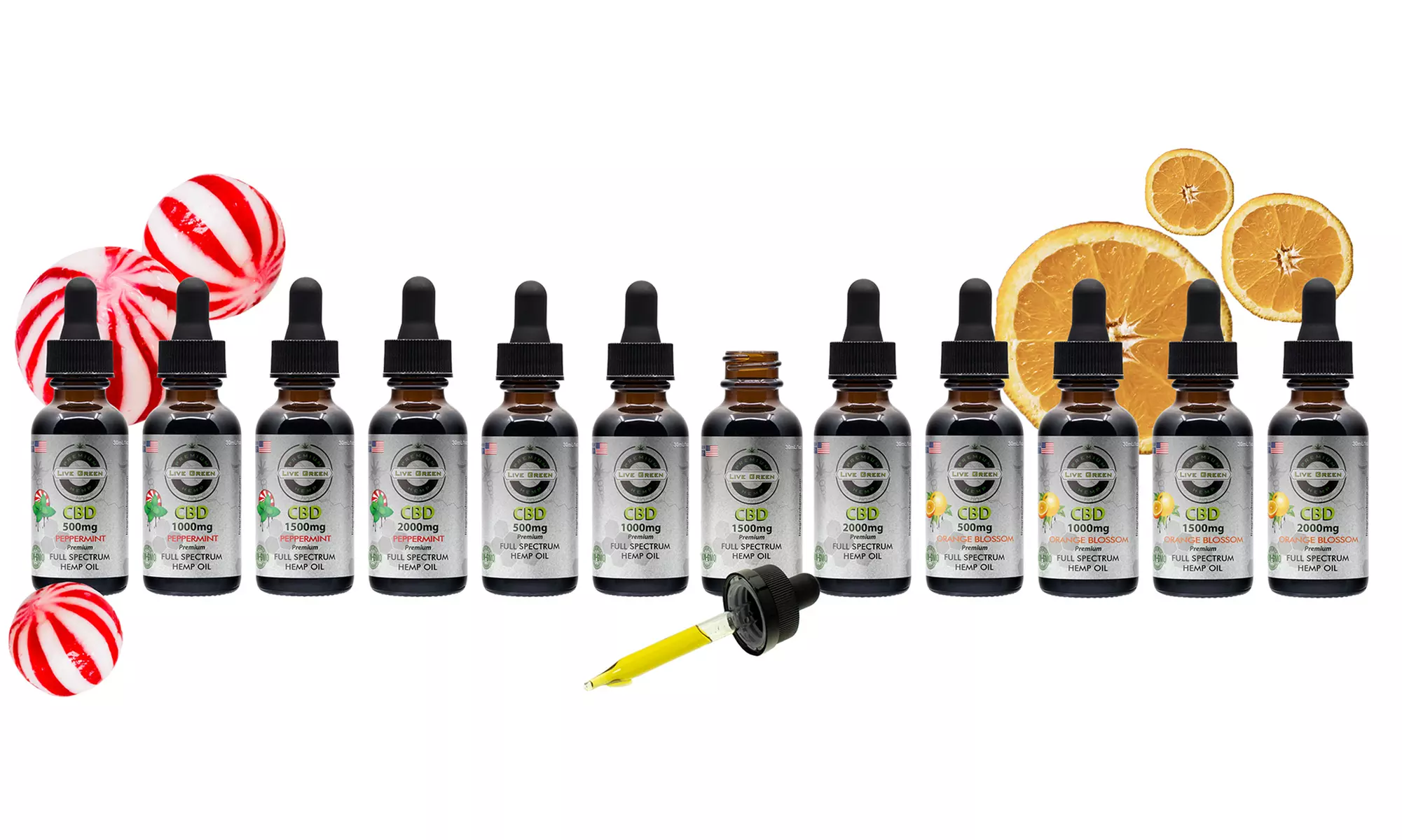 CBD Full Spectrum Tincture Hemp Oil (500mg, 1000mg, 1500mg, 2000mg) by Live Green Hemp - Primary Image