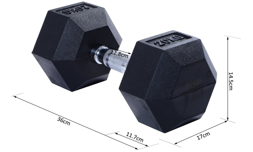 Image 51: Rubber Hexagonal Dumbbells