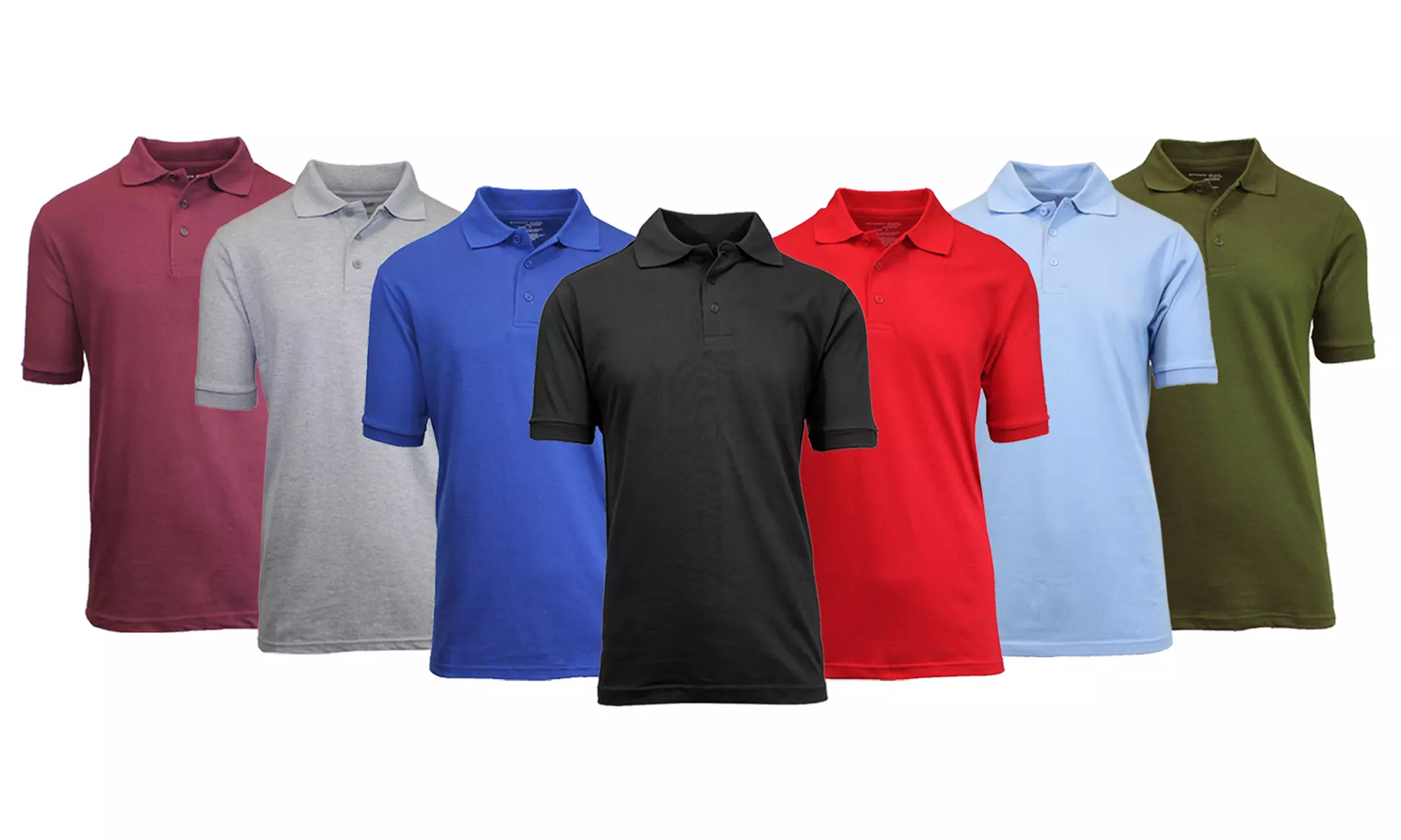 Galaxy by Harvic Men's Short Sleeve Polo Shirts (S-3XL; 5-Pack) - Primary Image