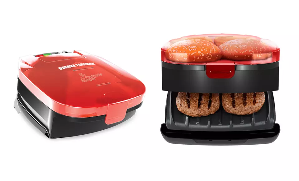 New George Foreman 5-Minute Burger Grill with Bun Toaster - Primary Image