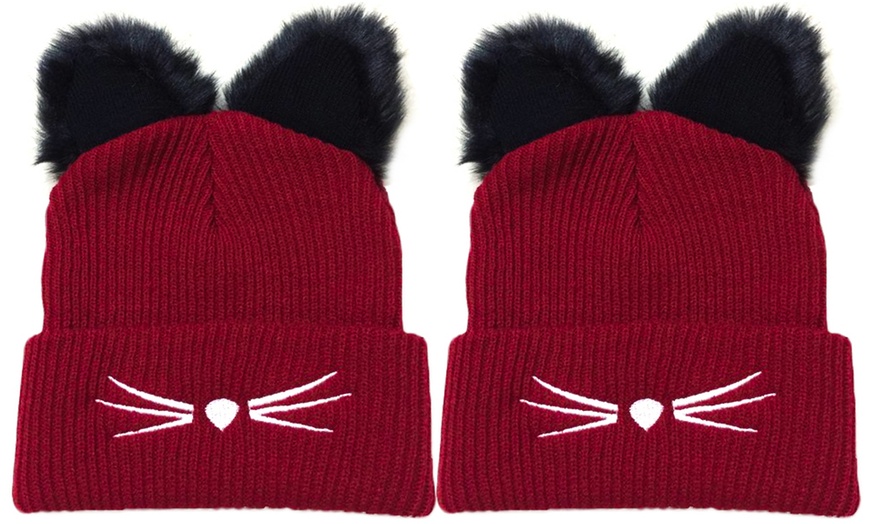 Image 3: Beanie Hat with Cat Ears