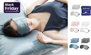 Skin & Hair Care Thermo-Regulating Mulberry Silk Pillowcase & Eye Mask