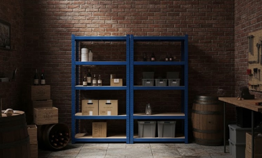 Image 2: Set di 2 scaffali in metallo con 5 ripiani