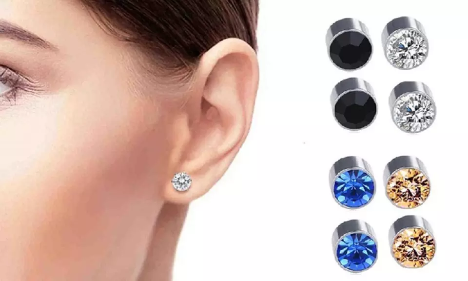 1, 2 ou 4 paires de boucles d'oreilles magnétiques ; plusieurs coloris disponibles - Primary Image
