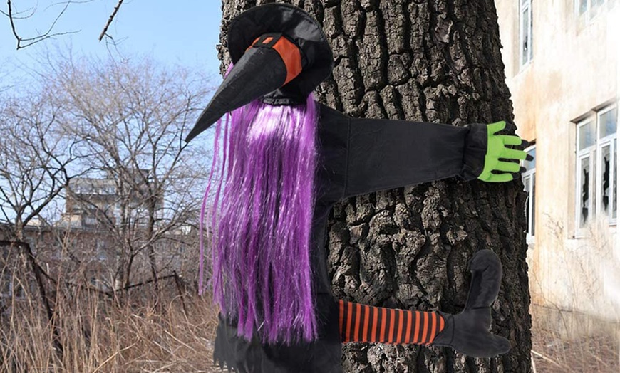 Image 6: Witch Ran into Tree Halloween Decor