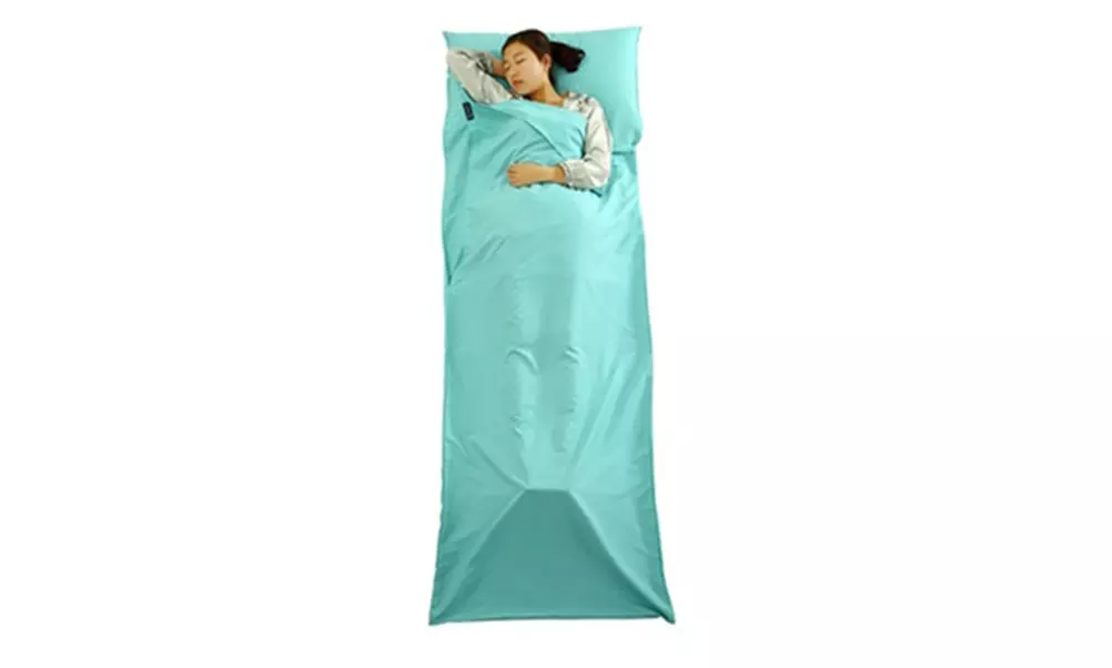 1 of 2 opvouwbare katoenen slaapzakken met geïntegreerd kussensloop