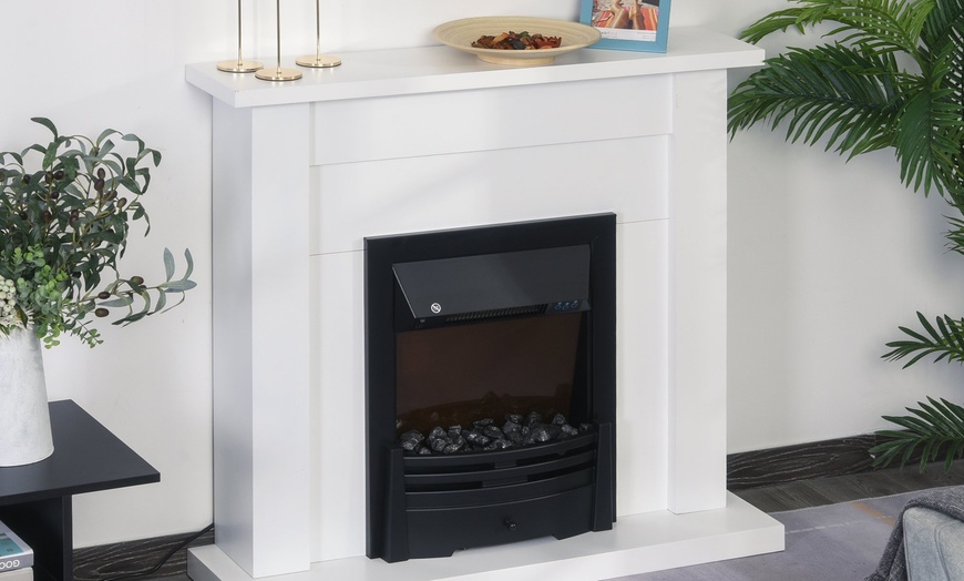 Image 101: HomCom Indoor Fireplace Heater