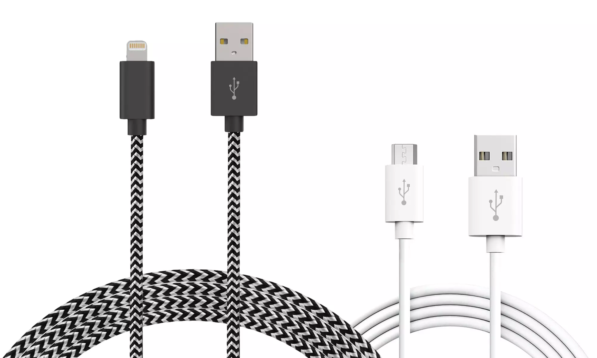 Câble compatible avec iPhone tressé ou standard 1, 2 ou 3m, livraison gratuite - Primary Image