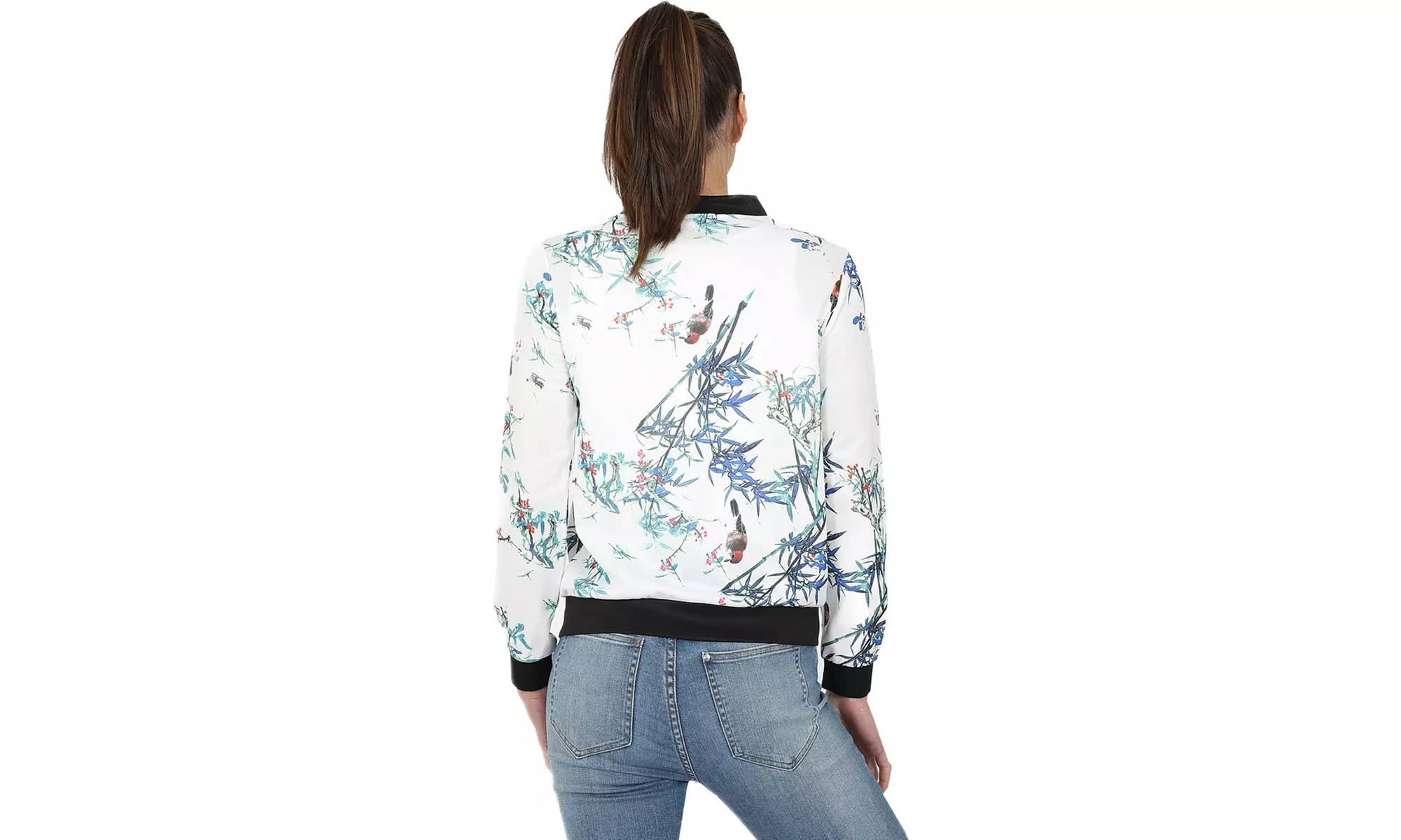 Blu Apparel Floral Bomber Jacket