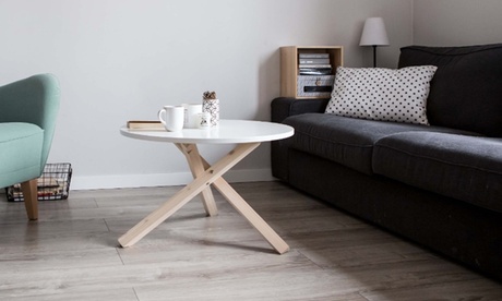 Tavolino rotondo Selsey Polska in laminato disponibile in 2 dimensioni