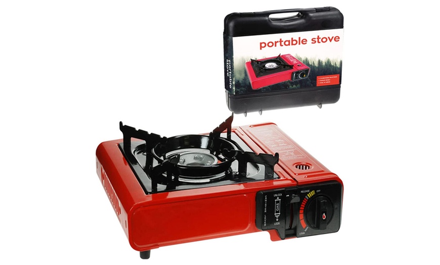 Image 11: Portable Camping Stove with Cary Case and Butane Gas Canisters