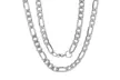 Men's Choice of Stainless Steel Figaro Necklace or Figaro Chain And Bracelet Set - Second Medium