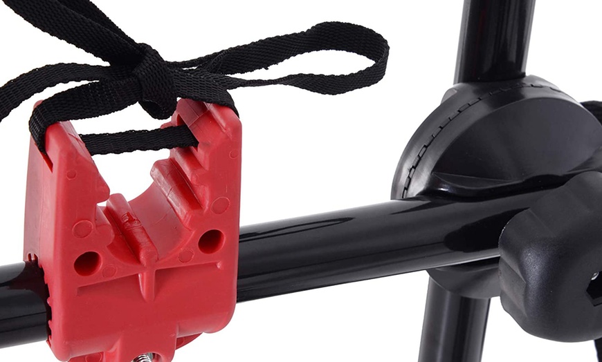 Image 8: HomCom Foldable Three-Bike Car Rack