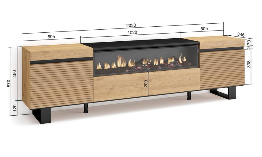 Image 6: TV-meubel met of zonder led-elektrische openhaard