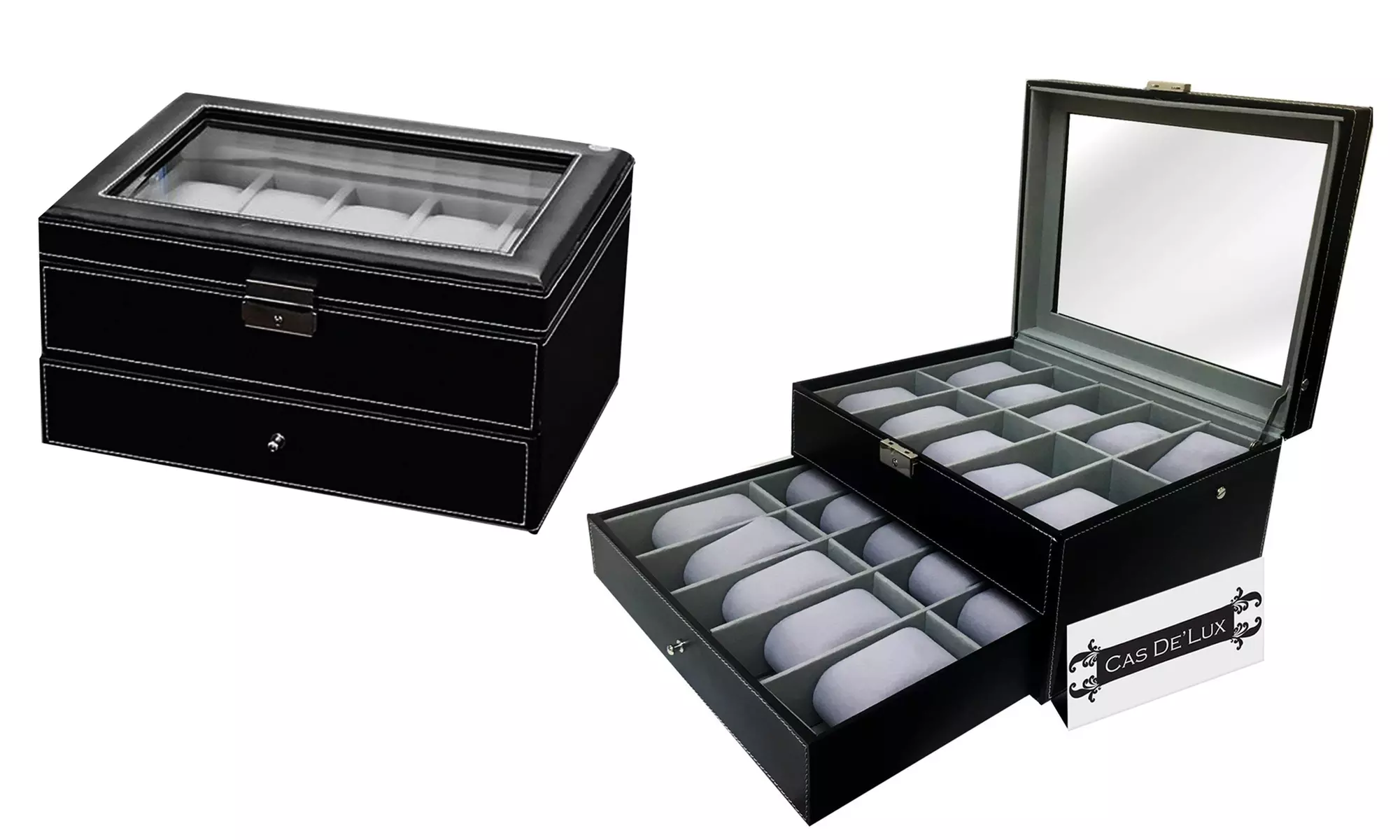 2-Tier Watch Organizer Box with 20 Pillow Slots - Primary Image