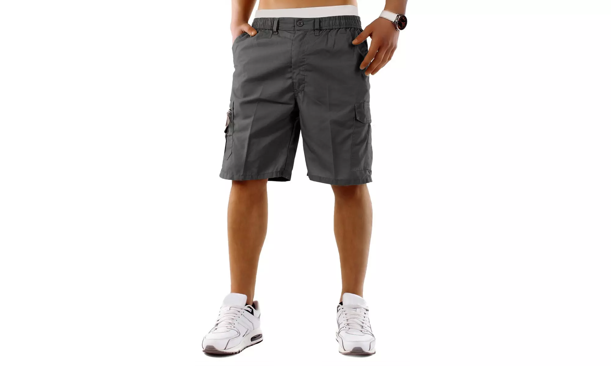 Set di 4 bermuda da uomo cargo in misto cotone