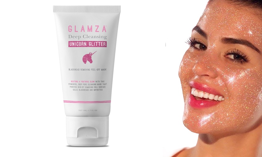 Image 1: Pink Glitter Peel-Off Mask