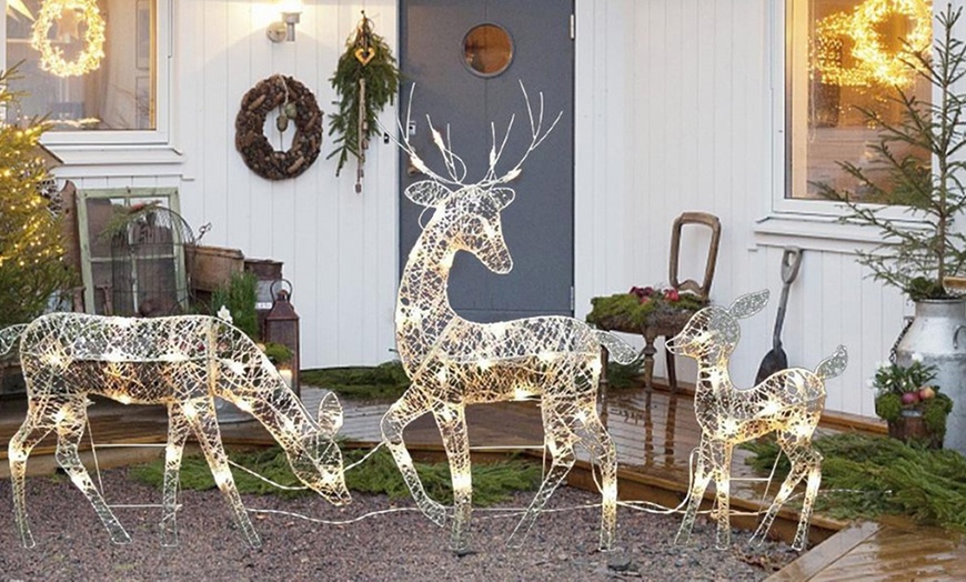 Image 2: One or Three LED Reindeer Christmas Decorations