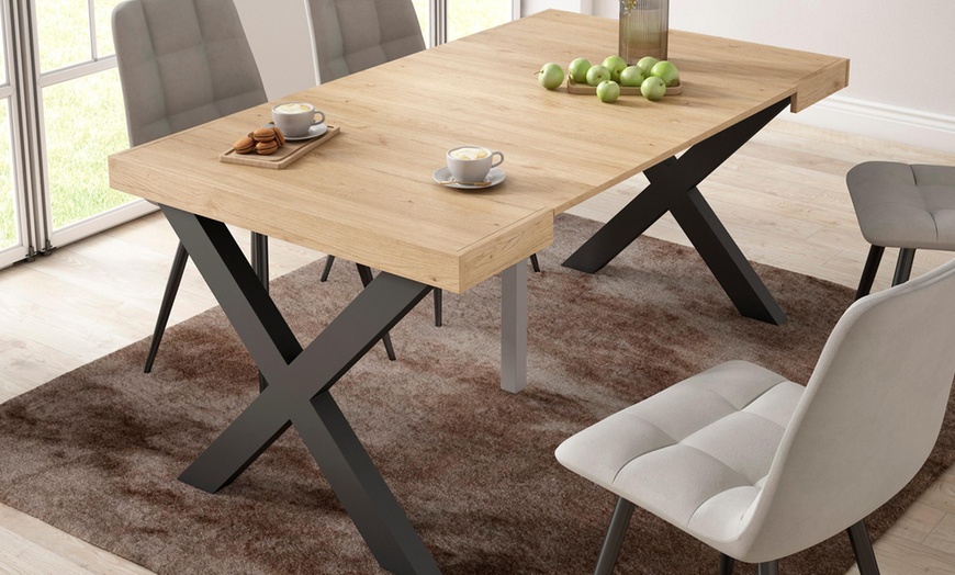 Image 34: Table console extensible avec pieds en bois massif