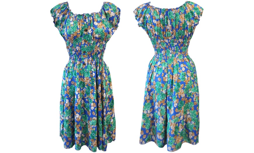 Image 10: Women's Floral Print Knee Length Dress