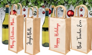 Personalised Jute Wine Bag