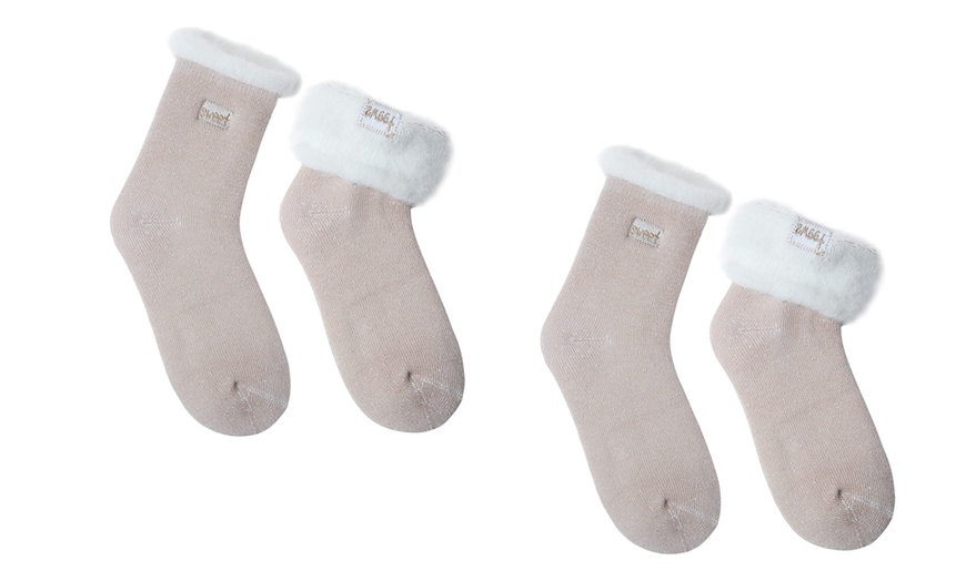 Image 15: 1 oder 2 Paare Kuschel-Socken mit Fleece-Innenfutter für Damen