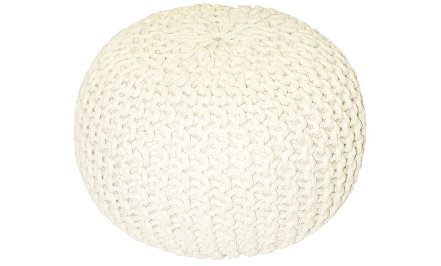 Image 3: Hand-Knitted Pouffe