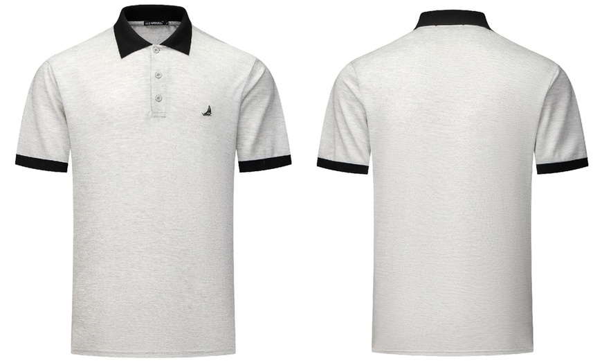 Image 4: Men's Contrast-Collar Polo